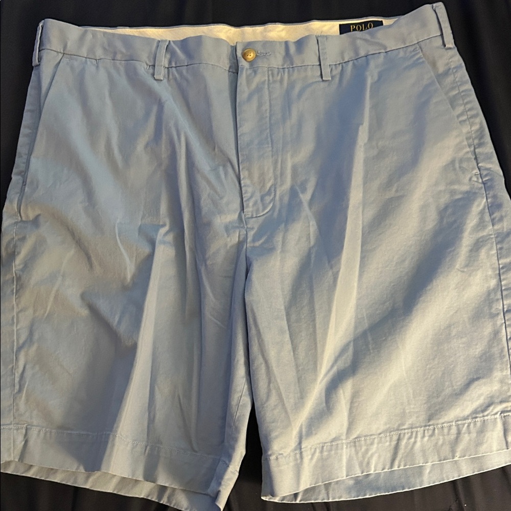 Polo by Ralph Lauren Men's Light Blue Flat Front Shorts